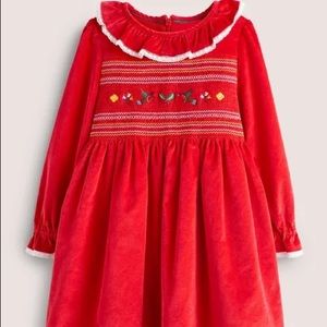 Boden Red Embroidered Chrismas Party Dress NWT